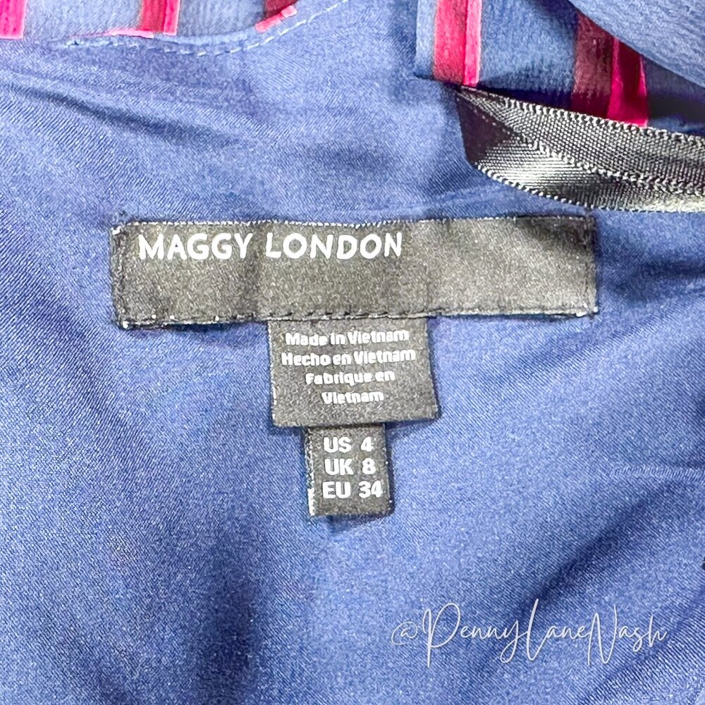 Maggy London Kim Striped Wrap Jumpsuit - Picture 5 of 14